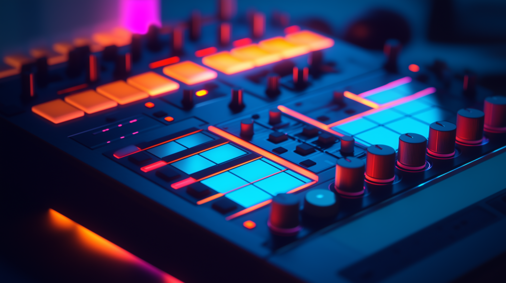 sylkougai_A_photo_of_a_futuristic_drum_machines_with_grid_seque_d2f1538f-3f32-4bde-8933-1ead3d1989de